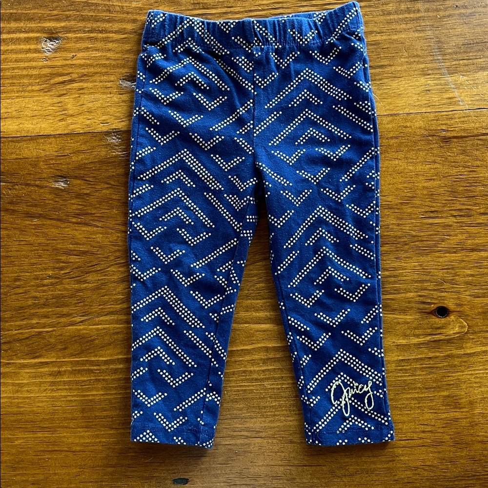 Juicy Couture Navy Gold Sparkling Legging Sz 18M
